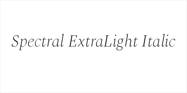 Spectral ExtraLight Italic Logo