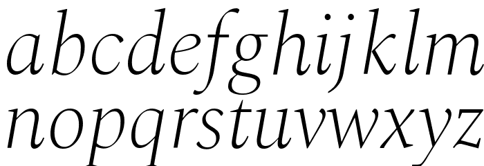 Spectral ExtraLight Italic Font LOWERCASE