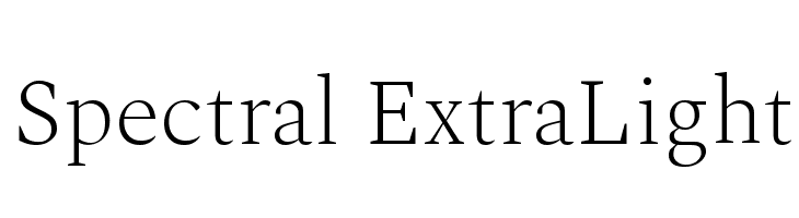 Spectral ExtraLight Fonte