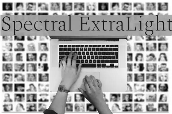 Spectral ExtraLight Font examples