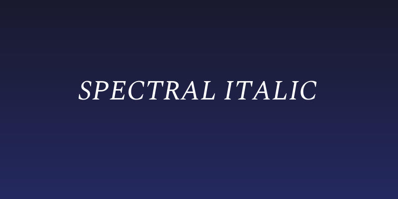 Spectral Italic Social Header