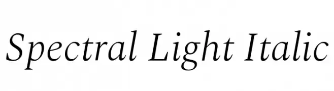 Spectral Light Italic  フリーフォントのダウンロード