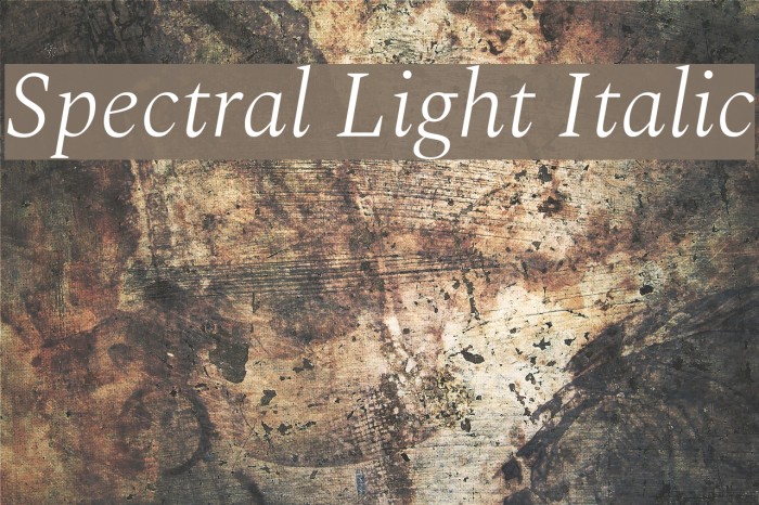 Spectral Light Italic Font examples