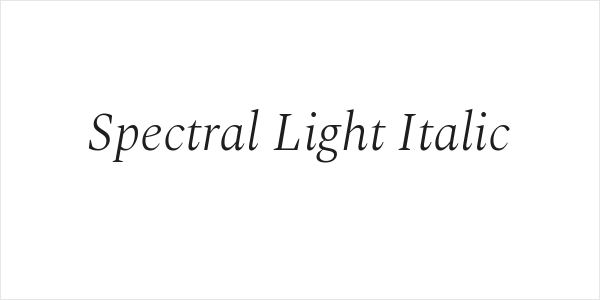 Spectral Light Italic Logo