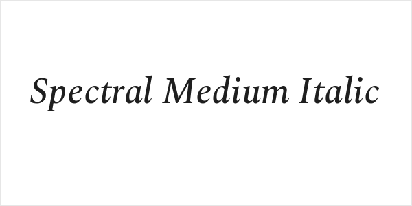 Spectral Medium Italic Logo