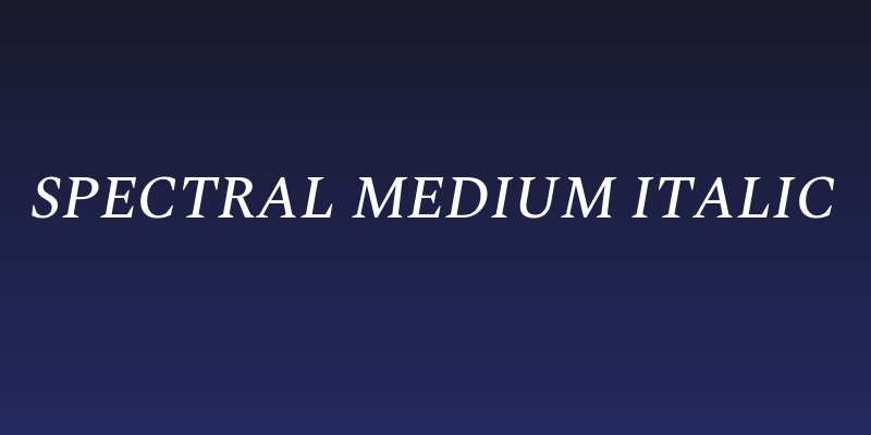 Spectral Medium Italic Social Header