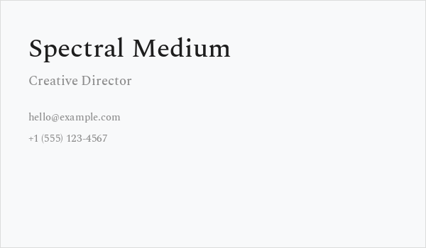 Spectral Medium Business Card