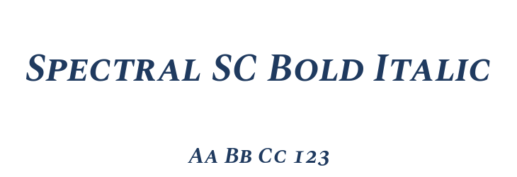 Spectral SC Bold Italic Font Preview