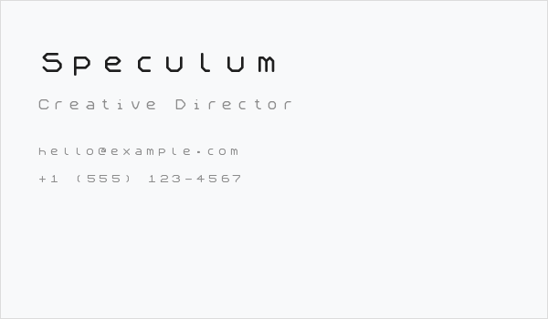 Speculum Business Card