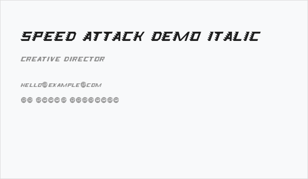 Speed Attack Demo Italic Business Card