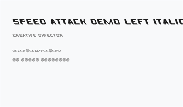 Speed Attack Demo Left Italic Business Card