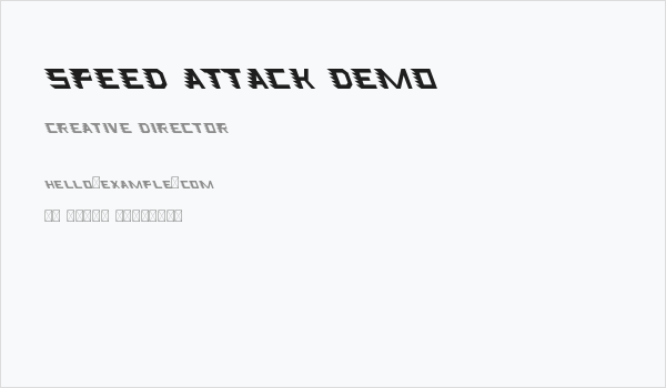 Speed Attack Demo Business Card