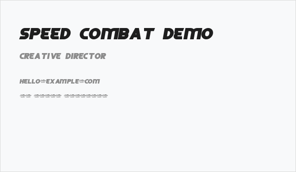 Speed Combat Demo Business Card