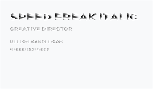 Speed Freak Italic Business Card