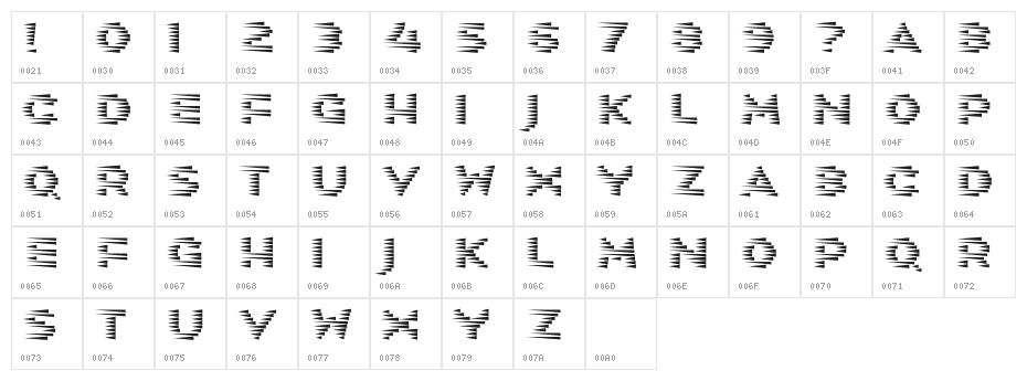 Speed Freak Character Map