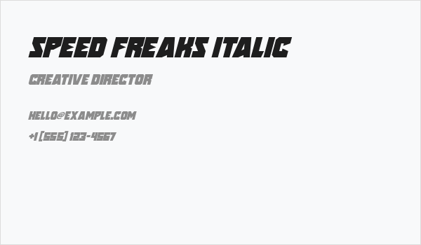 Speed Freaks Italic Business Card