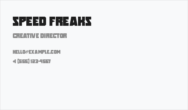 Speed Freaks Business Card