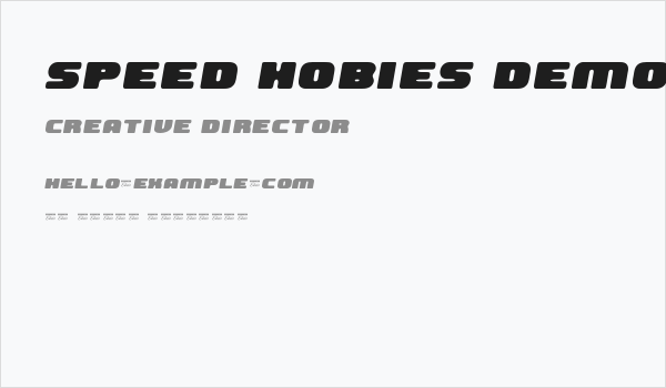 Speed Hobies Demo Business Card