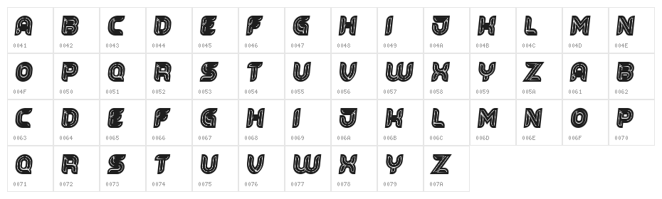 Speed Italic Character Map