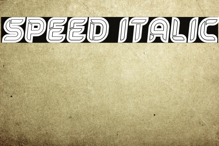Speed Italic Font