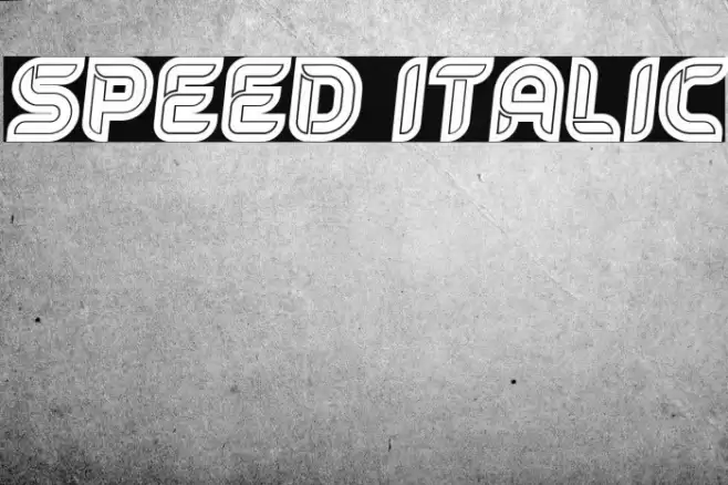 Speed Italic Font examples