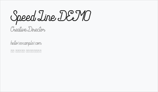 Speed Line DEMO Business Card