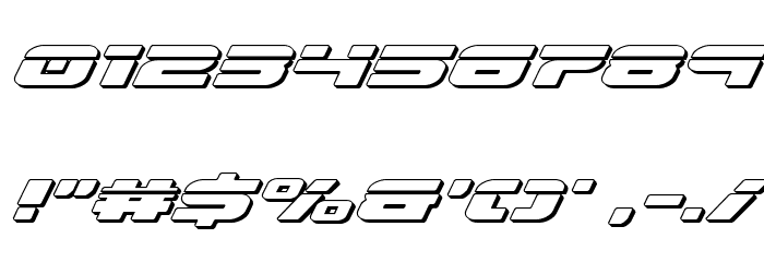 Speed Phreak 3D Italic Font OTHER CHARS