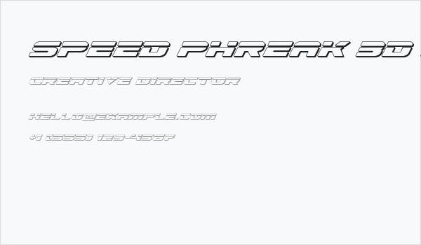 Speed Phreak 3D Italic Business Card