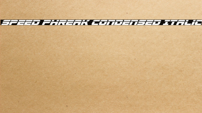Speed Phreak Condensed Italic Example 2