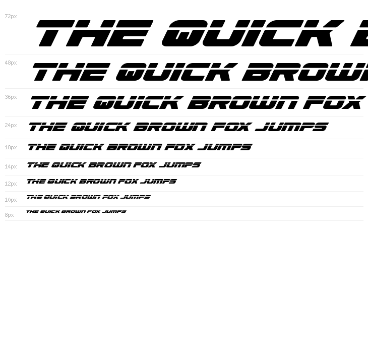 Speed Phreak Condensed Italic Waterfall