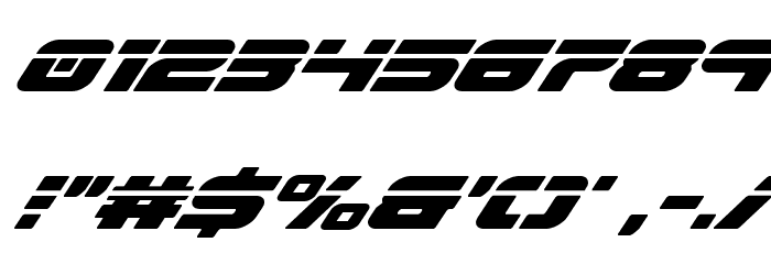 Speed Phreak Condensed Super-Italic Font OTHER CHARS
