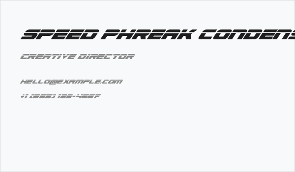 Speed Phreak Condensed Super-Italic Business Card