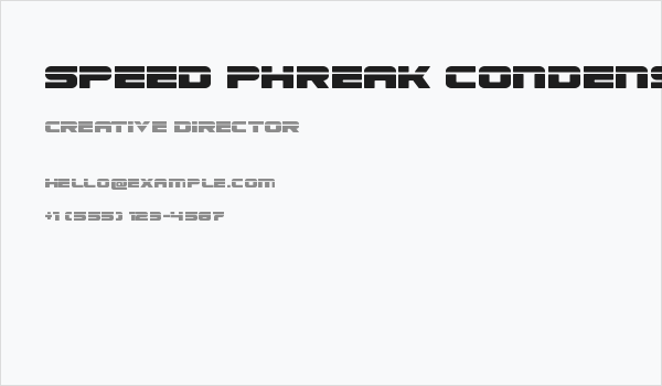 Speed Phreak Condensed Business Card
