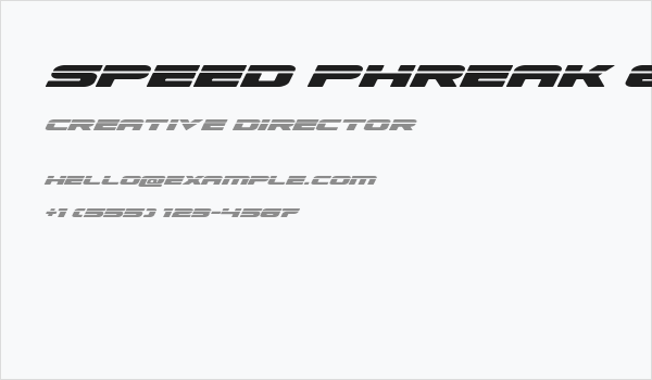 Speed Phreak Expanded Italic Business Card