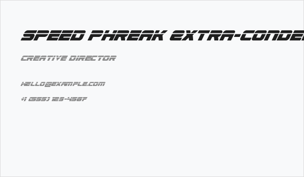 Speed Phreak Extra-Conden Ital Business Card