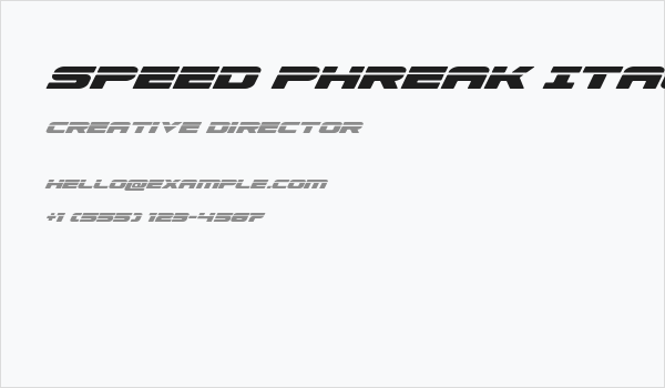 Speed Phreak Italic Business Card