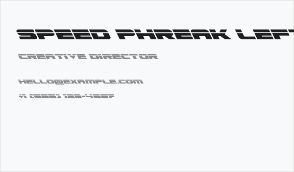Speed Phreak Leftalic Business Card