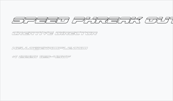 Speed Phreak Outline Italic Business Card