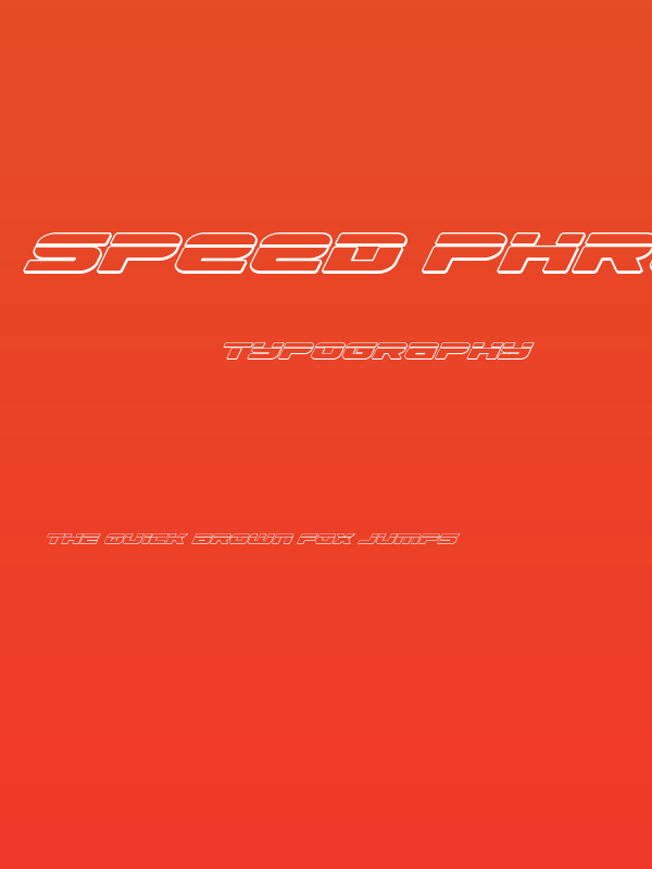 Speed Phreak Outline Italic Poster