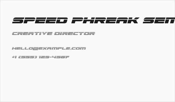 Speed Phreak Semi-Italic Business Card