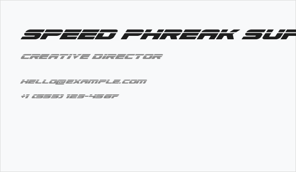 Speed Phreak Super-Italic Business Card