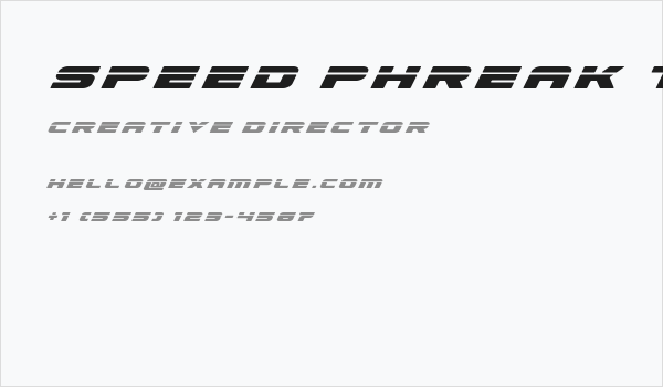 Speed Phreak Title Italic Business Card