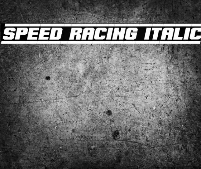 Speed Racing Italic Font examples