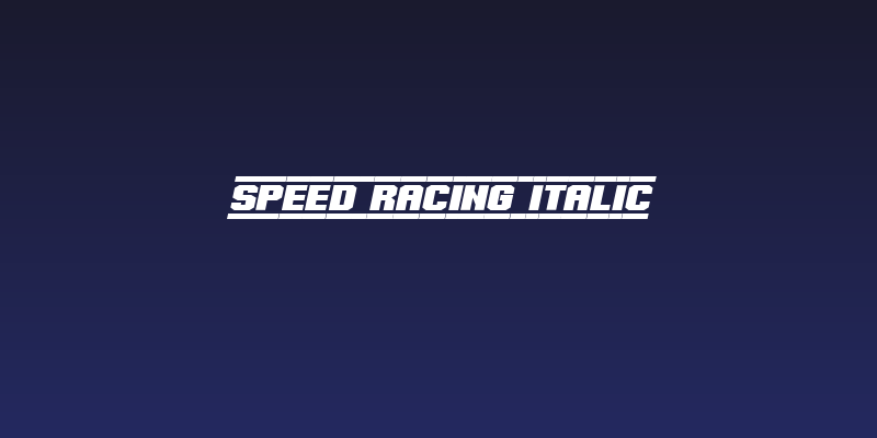 Speed Racing Italic Social Header