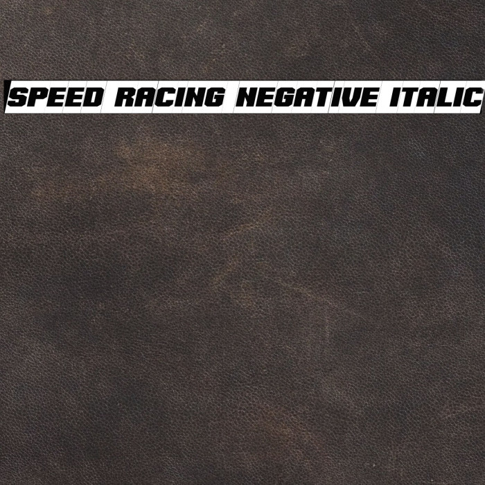 Speed Racing Negative Italic Font examples