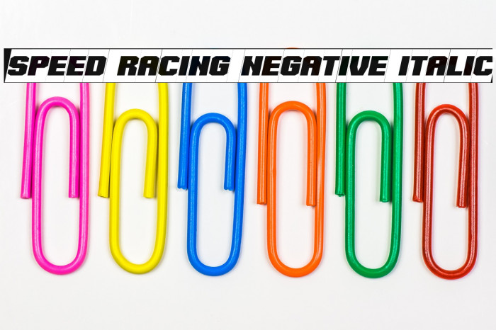 Speed Racing Negative Italic Font examples