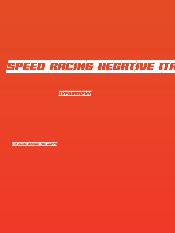 Speed Racing Negative Italic Poster