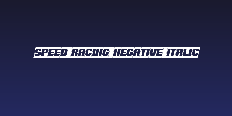 Speed Racing Negative Italic Social Header