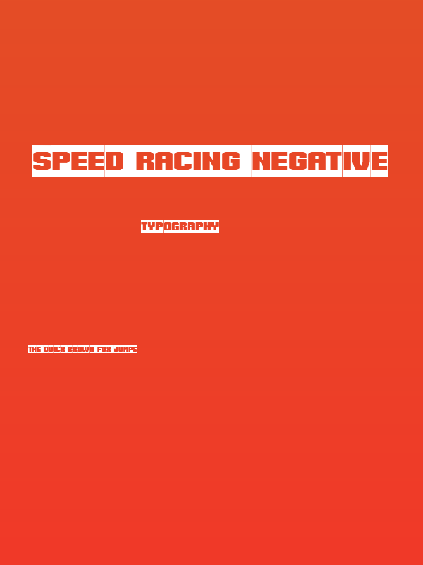 Speed Racing Negative Poster