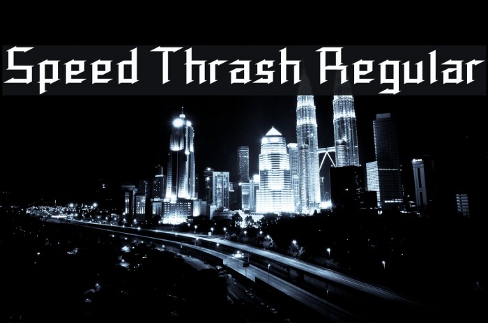 Speed Thrash Regular Font examples